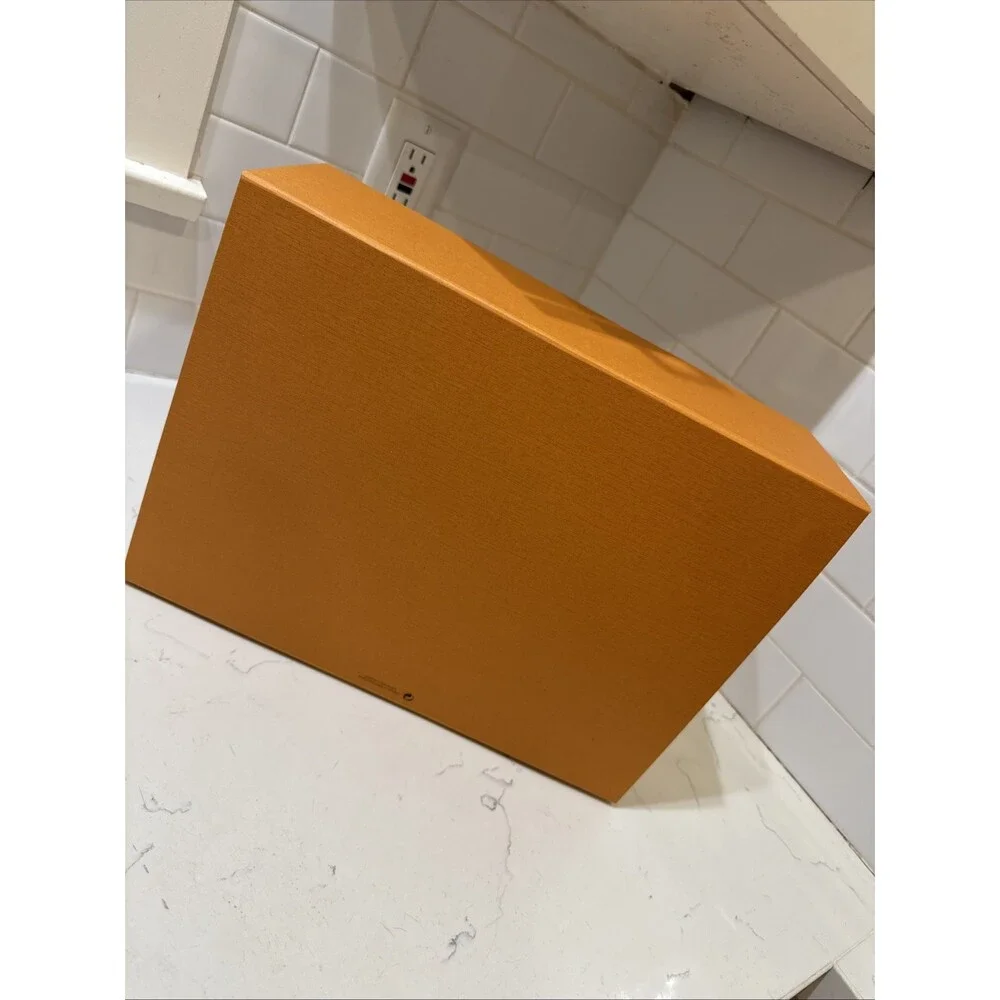 Authentic Louis Vuitton Large Magnetic Gift Box 14x10x5 Orange Ribbon Empty LV